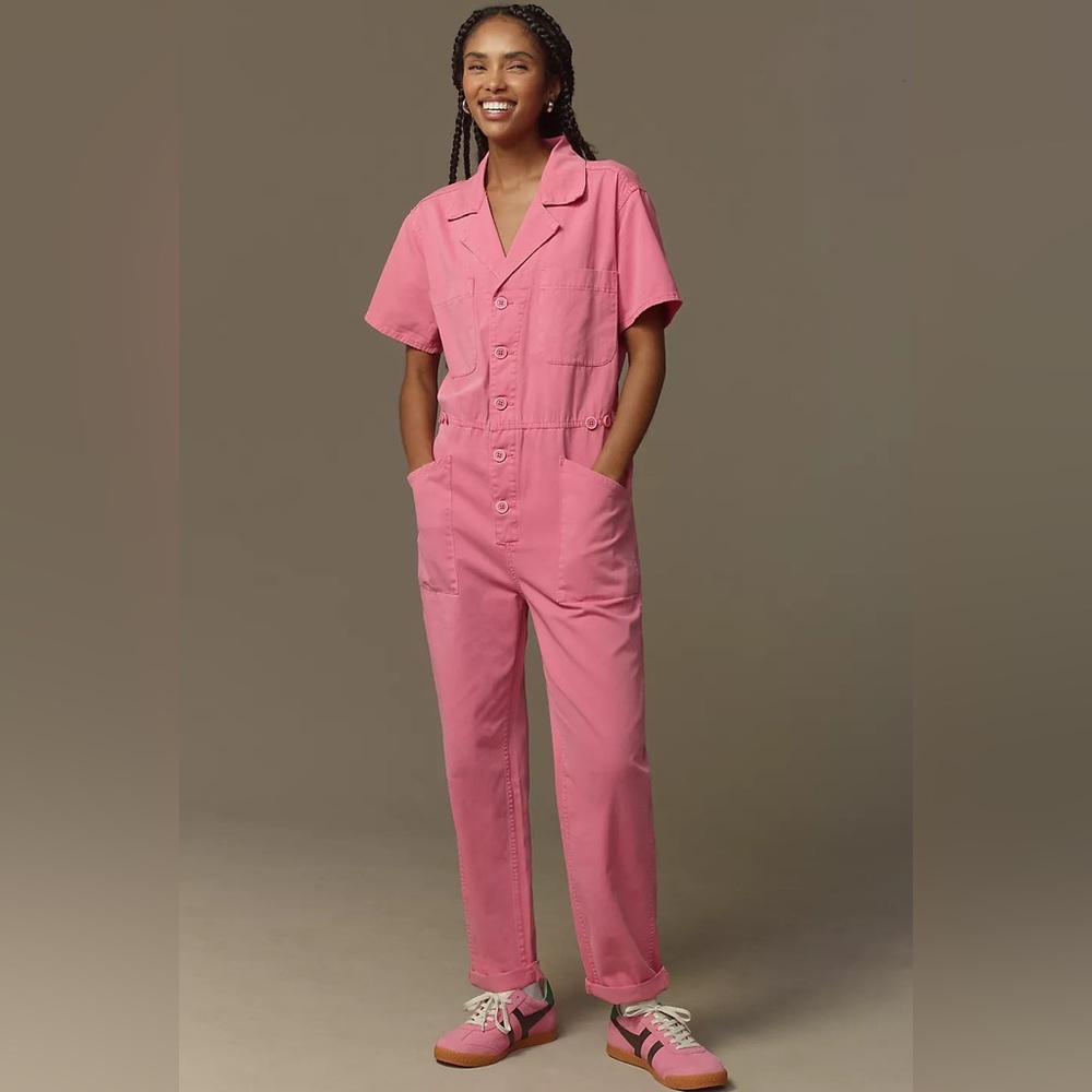 Pistola Grover Jumpsuit in Flamingo, Size Medium